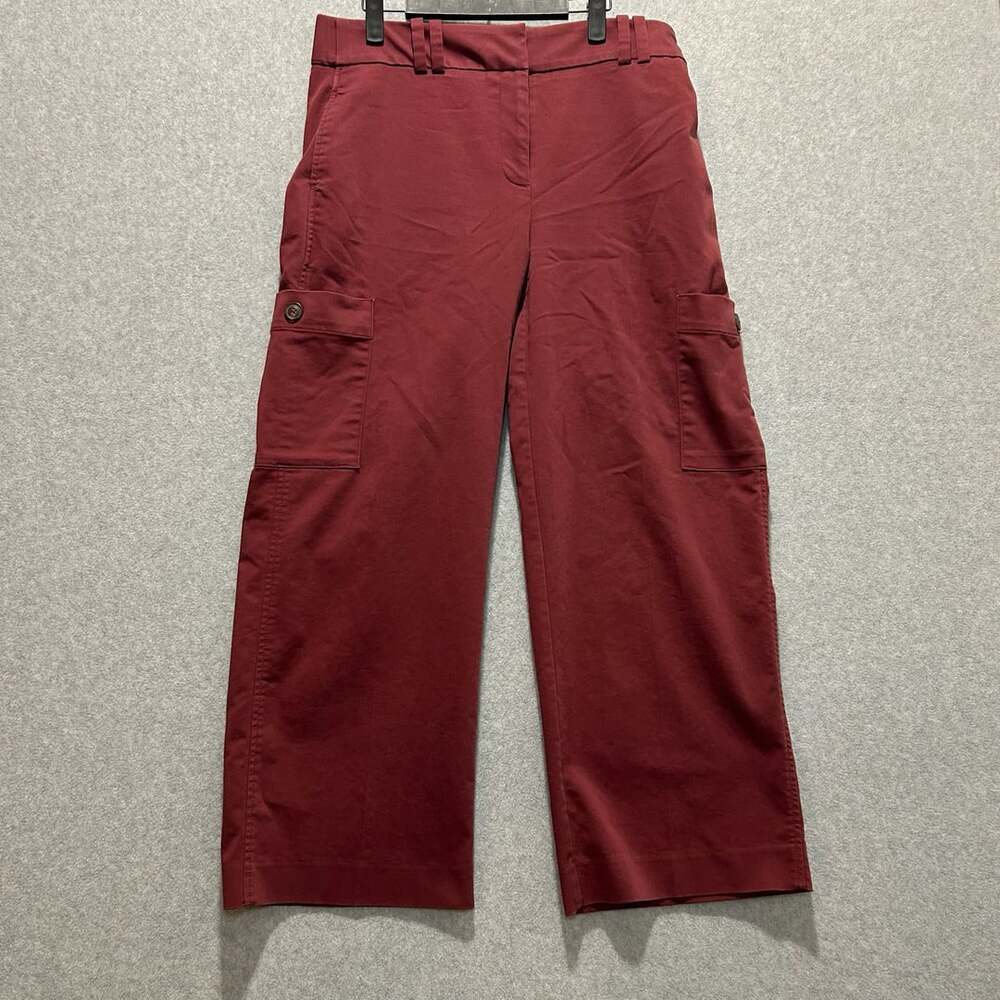Chico's Women’s Burgundy Wide-Leg Cargo Pants, Size 1.5R US 10R